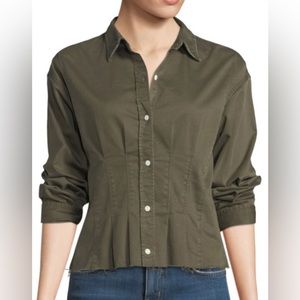 Current/Elliott The Tella Shirt in
Rural Green